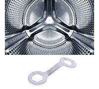 Pssopp Llave Inglesa para Lavadora Cromada, Llave para Lavadora, de Alta Resistencia de Acero de Aleación Cromada de 5 Mm de Espesor para Reparación de Extracción de Nan (SILVER)