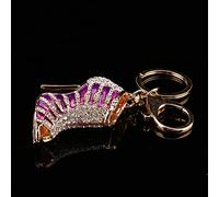 Pssopp Llavero de Cristal para Zapatos, Material de Aleación con Elegante Colgante de Tacón Alto con Diamantes de Imitación para Niñas, Accesorio Perfecto para Bolsos y Carteras