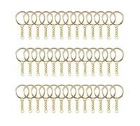 Pssopp Llaveros Dorados Pulidos, Cadenas, Llaveros, 100 Uds., de Metal DIY, Anillos para Viajes, Regalos de Fiesta en Casa, Nan