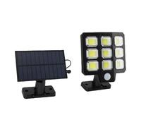 Pssopp Luz de Inundación Solar para Exteriores con Control Remoto Panel Policristalino 240 LED 3000LM Luz con Sensor de Movimiento Cable de 16 Pies 3 Modos IP65 para Patio, Garaje, Patio, Casa