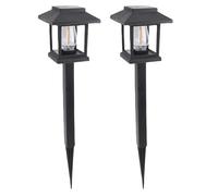 Pssopp Luz Solar para Caminos, Luz LED ABS para Caminos, Paquete de 2 con Batería de 600 MAh, Encendido Automático y Apagado IP44, Resistente Al Agua para Decoración de Paisajes de Jardín y Pasarelas