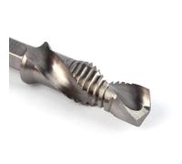 Pssopp M10 X 1,5 Broca para Macho de Roscar HSS Combo para Macho de Roscar 1 4 Vástago Hexagonal Taladro en un Paso Roscado y Biselado para Gabinetes Eléctricos de Chapa de Hierro y Aluminio