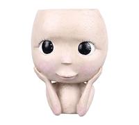 Pssopp Macetas para Maceteros, Figura de Cabeza Creativa, Pequeñas Macetas Decorativas para Jardín Suculentas con Orificio de Drenaje para Plantas Suculentas de Interior y Exterior