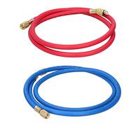 Pssopp Manguera de Carga de Refrigerante Manguera de CA con Conector de Cobre de 1/4 X 5/16 con Revestimiento de Goma para Equipos de Refrigeración de Refrigerante R410 (R410 especial 1,5 metros, dos)