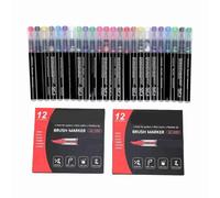 Pssopp Marcadores de Arte Lavables de 24 Colores, Marcadores de Pintura Acrílica para Dibujar, Pintar, Manualidades, Bolígrafos de Pintura de Secado Rápido para Rupestre,