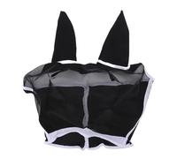 Pssopp Máscara para Moscas de Caballos, Cubierta de la Cara de Malla Protectora con Orejas Ventiladas Desmontables para Protección de Moscas de Verano y Equitación Ecuestre (M)