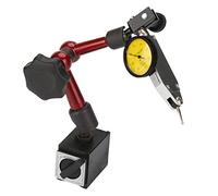 Pssopp Medidor de Dial Soporte de Base Magnética Flexible con Indicador de Prueba de Dial 0 a 0,8 Mm Resolución de 0,01 Mm Brazo Ajustable de 360 grados Interruptor de Encendido y Apagado para