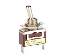 Pssopp Mini Interruptor de Palanca de 5 Uds, Válvula Mecánica con Perilla de Metal, 15A 250V 2 Pines para Proyectos de Bricolaje y Aplicaciones de Trabajo