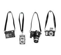 Pssopp Mini Juego de Cámara para Casa de Muñecas, Juguetes de Plástico con Cámara Digital Vintage con Flash y Sonido, Decoración Casa de Muñecas para Niños y Coleccionistas