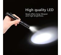 Pssopp Mini Linterna LED Portátil con Clamp/Holder para Bolígrafo, Carcasa de Aleación de Aluminio, Alto Brillo, Diseño Compacto y Liviano, Ideal para Iluminación de Emergencia