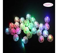 Pssopp Mini Luces LED Esféricas para Globos, Iluminación Festiva Impermeable para Bodas y Fiestas, 0,7 Pulgadas de Diámetro, Batería de Larga Duración para Uso en Interiores y Exteriores (COLOR)