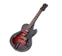 Pssopp Mini Modelo de Guitarra, Adorno de Artesanía de bajo con Soporte, Estuche para el de Navidad y Cumpleaños (Modelo de 14 cm)