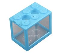 Pssopp Mini Pecera Acrílica, Acuario Betta Pequeño Portátil con Tapa Desmontable para Tortugas y Reptiles (Blue)