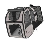 Pssopp Mochila para Jaulas para Gatos, Hebilla con Correa Ajustable, a Prueba de Desgaste, Mochila para Gatos Expandible y Transpirable con Bolsillos Laterales para Viajes, Transportador Plegable