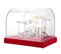 Pssopp Modelo de Batería en Miniatura, Instrumento Musical en Miniatura Chapado en Oro, Expositor Hecho a Mano con Caja de Almacenamiento para Decoración del Hogar, Escritorio o Regalo. (14cm)