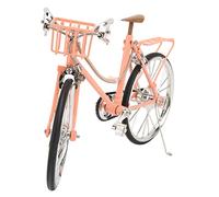 Pssopp Modelo de Bicicleta Pink Simulated Design Mini Bike Ornament Toy, Fácil Decoración de Escritorio de Ensamblaje para Amantes de los Modelos de Automóviles