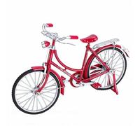 Pssopp Modelo de Bicicleta Retro, Escala 1:10, Aleación de Hierro, Adorno de Bicicleta Vintage, Decoración de Ciclismo Clásica, Coleccionable en Miniatura para Entusiastas del Cic (Rojo)