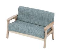 Pssopp Modelo de sofá de Simulación, Sillón de Madera en Miniatura, sofá de Casa de Muñecas 1:12 para Juegos de rol Creativos para Niños (Verde Gris)