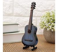 Pssopp Modelo Decorativo de Guitarra en Miniatura con Soporte, Adorno Artesanal para el Hogar, 10 cm y 14 cm
