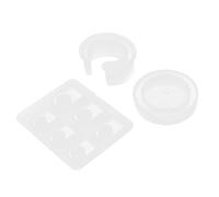 Pssopp Molde de Silicona de 3 Piezas, Molde de Silicona para Brazalete de Fuente C + Molde de Pulsera Redondo + Molde de Anillo Cuadrado para Brazalete de Resina Herramientas para Hacer Joyas