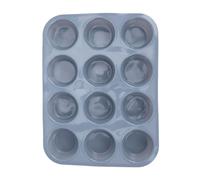 Pssopp Molde para Muffins de Silicona, Bandeja para 12 Cupcakes, Bordes Reforzados, for Horneado en Casa y Repostería (GREY)