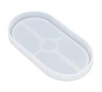 Pssopp Molde para Posavasos de Silicona, Molde Ovalado para Posavasos de té para Resina Epoxi de Cristal, Diseño Flexible Semitransparente, Fácil Liberación, para Decoración del Hogar, Cocina y