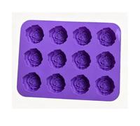 Pssopp Moldes para Hornear 12 Cavidades Antiadherentes Moldes de Chocolate para Caramelos de Chocolate con Flores Reutilizables para Cupcake Topper Fabricación de de Fondant 2 Piezas de de Rosas de