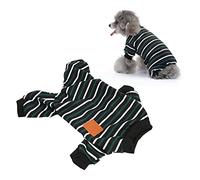 Pssopp Monstruos de Perros Térmicos a Rayas, Pijamas de Mascotas Estirables Suaves, Perros Medianos Pequeños, Baño Fácil, Calor a Prueba de Viento (L)