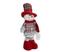 Pssopp Muñeca Retráctil de Muñeco de Nieve de Navidad, Juguete de Adorno Navideño de Franela con Altura Ajustable de 4,7 Pulgadas, Lindo Estante, Mesa, Decoración de Cabecera, Regalo para Navidad,
