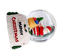 Pssopp Navidad Bola de Cristal Brillante Adorno Luz Nocturna de Resina de Vidrio Pintada a Mano con Batería LR41 Decoración de Escritorio para Vacaciones en Casa Oficina Niños Muñeco de Nieve Grande