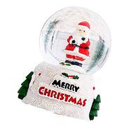 Pssopp Navidad Bola de Cristal Brillante Adorno Luz Nocturna de Resina de Vidrio Pintada a Mano con Batería LR41 Decoración de Escritorio para Vacaciones en Casa Oficina Niños Muñeco de Nieve Grande