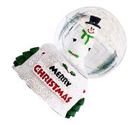 Pssopp Navidad Bola de Cristal Brillante Adorno Luz Nocturna de Resina de Vidrio Pintada a Mano con Batería LR41 Decoración de Escritorio para Vacaciones en Casa Oficina Niños Muñeco de Nieve Grande