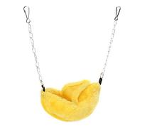 Pssopp Nido de Felpa para Mascotas, Casa de Animales Pequeños, Hamaca Suave y Cálida para Hámster, Lindo, Lavable, Portátil con Cadenas Colgantes para Mascotas Pequeñas (Yellow)
