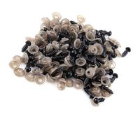 Pssopp Ojos Ojos con Arandelas para Muñecas Osos de Peluche Animales de Peluche Juguetes Artesanales Decoraciones de Halloween 100 Piezas 6/9/10/12 Mm de Juguete de Seguridad de Plástico Negro Nan
