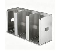 Pssopp Otro Organizador de Almacenamiento y Accesorios de Cocina, Divisores Ajustables de 3 Compartimentos, Portavasos de 6,89x4,33x14,57 Pulgadas, Estante de Almacenamiento de Paja con Tapa (37cm)