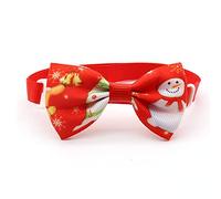 Pssopp Pajarita para Perro, Collar Ajustable de Pajarita Navideña para Mascotas en Poliéster, Ajuste de Cuello de 20 a 38 Cm, Accesorio de Disfraces Navideños para Perros y Gatos, Lazo de 7,5 Cm,