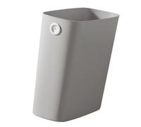 Pssopp Papelera Pequeña, Papelera de Plástico PP y TPR, Diseño Delgado con Parte Abierta con Orificio para Sujetar Bolsas de Basura, 28 X 27 X 13 Cm, para Baño, Oficina, Dormitorio, Cocina (Gris