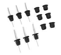 Pssopp Paquete de 6 Boquillas para Verter Botellas de Acero Inoxidable con Adaptadores de Silicona, Vertedores de Licor, Boquilla Cónica de 4,2 Pulgadas para Bar, Restaurante, Hogar, Cocina, Aceite,