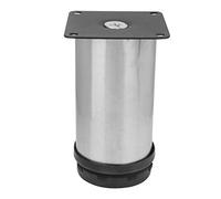 Pssopp Patas Ajustables de Acero Inoxidable para Muebles, 4 Piezas, Color Negro, Diseño Cilíndrico Moderno, Cabeza de ABS, Patas para Armarios con Diámetro de 50 Mm, Ajuste Fino de 0 a