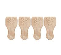Pssopp Patas de Muebles de Madera Talladas, 4 Unidades, Pies de Repuesto para Sofá, Armario, Mesa de Café, 15x6cm