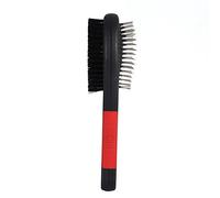 Pssopp Peine de Masaje para Baño para Mascotas, Cepillo de Aseo de Doble Cara, Plástico y Acero, 8,1 X 2,2 Pulgadas, Herramienta de Masaje para Desenredar, para Perros, Gatos, Cachorros, Baño con