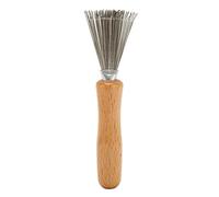 Pssopp Peine de Rastrillo de Cepillo para el Cabello de Acero Inoxidable, Removedor de Cabello para Mascotas de Madera con Dientes de Metal, Universal, Compacto y Portátil, Adecuado para Uso en el