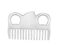 Pssopp Peine Portátil de Limpieza para Caballos Peine de Metal para Caballos, Portátil para Melena y Cola para con Dientes Pulidos Duraderos, Diseño de Bolsillo para Limpiar el Cabello, Suministros