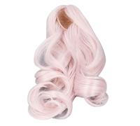 Pssopp Peluca de Muñecas Largas Rizadas Seda Suave, Separación Central para Muñecas con Unión de 1/3 Bolas, Cuero Cabelludo Simulado, Maleable, Tela Malla, Permanente, Alisado, Rizado, Desgaste