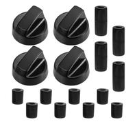 Pssopp Perillas de Repuesto para Estufa, Mandos de Cocina Universales, 4 Piezas con Adaptadores de Eje de 6 Mm y 8 Mm for Estufa (BLACK)