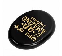 Pssopp Piedra de Bolsillo para el Pulgar Humano, Piedras Decorativas Grabadas en Piedra Eres un Compañero Portátil INCREÍBLE con Palabras Alentadoras para la Inspiración Diaria Confianza de Bolsillo