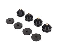 Pssopp Pies de Aislamiento de Altavoz Almohadillas de Aislamiento de Vibración de Aleación de Aluminio 4 Piezas con Anillos de Goma para Tocadiscos Amplificador de Subwoofer Control de (Black)