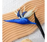 Pssopp Planta Artificial de Ave del Paraíso, Flor Artificial de Paraíso Permanente, Flor de Seda Sintética Realista con Tallos de Alambre de Plástico para Decoración de Interiores en el (Blue)