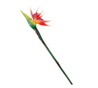 Pssopp Planta Artificial de Ave del Paraíso, Flor Artificial de Paraíso Permanente, Flor de Seda Sintética Realista con Tallos de Alambre de Plástico para Decoración de Interiores en el (Rojo)