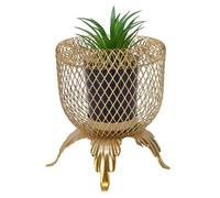 Pssopp Planta Suculenta Artificial, Planta Falsa de Hierro Chapado en Oro 10,5 X 12,5 Cm, Decoración de Escritorio Realista con Estilo Nórdico Moderno para Decoración de Mesa con Estante de Oficina